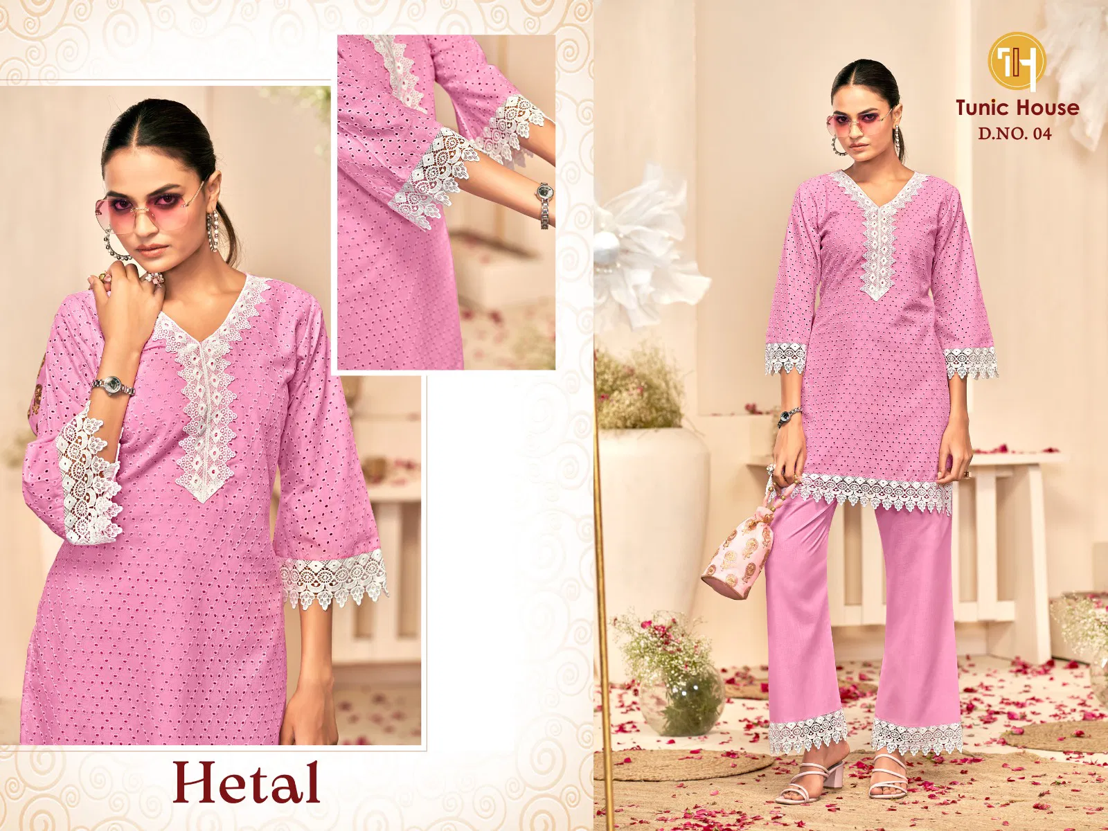 Hetal By Tunic House Cotton Designer Surat Ladies Cord Set Wholesale Market
